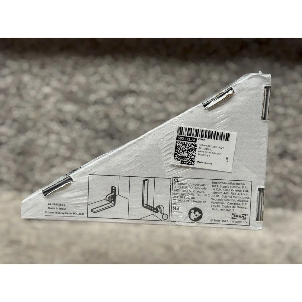 IKEA BETYDLIG Black Wall Ceiling Curtain Rod Brackets Set of 2‎ Adjustable NEW